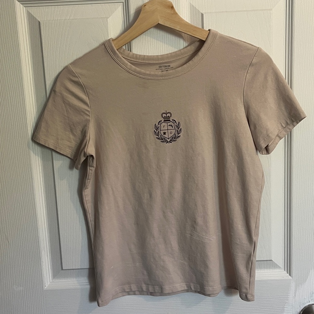 Cotton On Beige Fitted Longline Tee